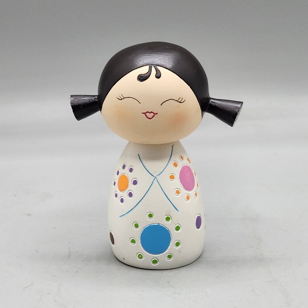 Momiji Message Doll Giggles 2008 Collectable Kokeshi Inspired